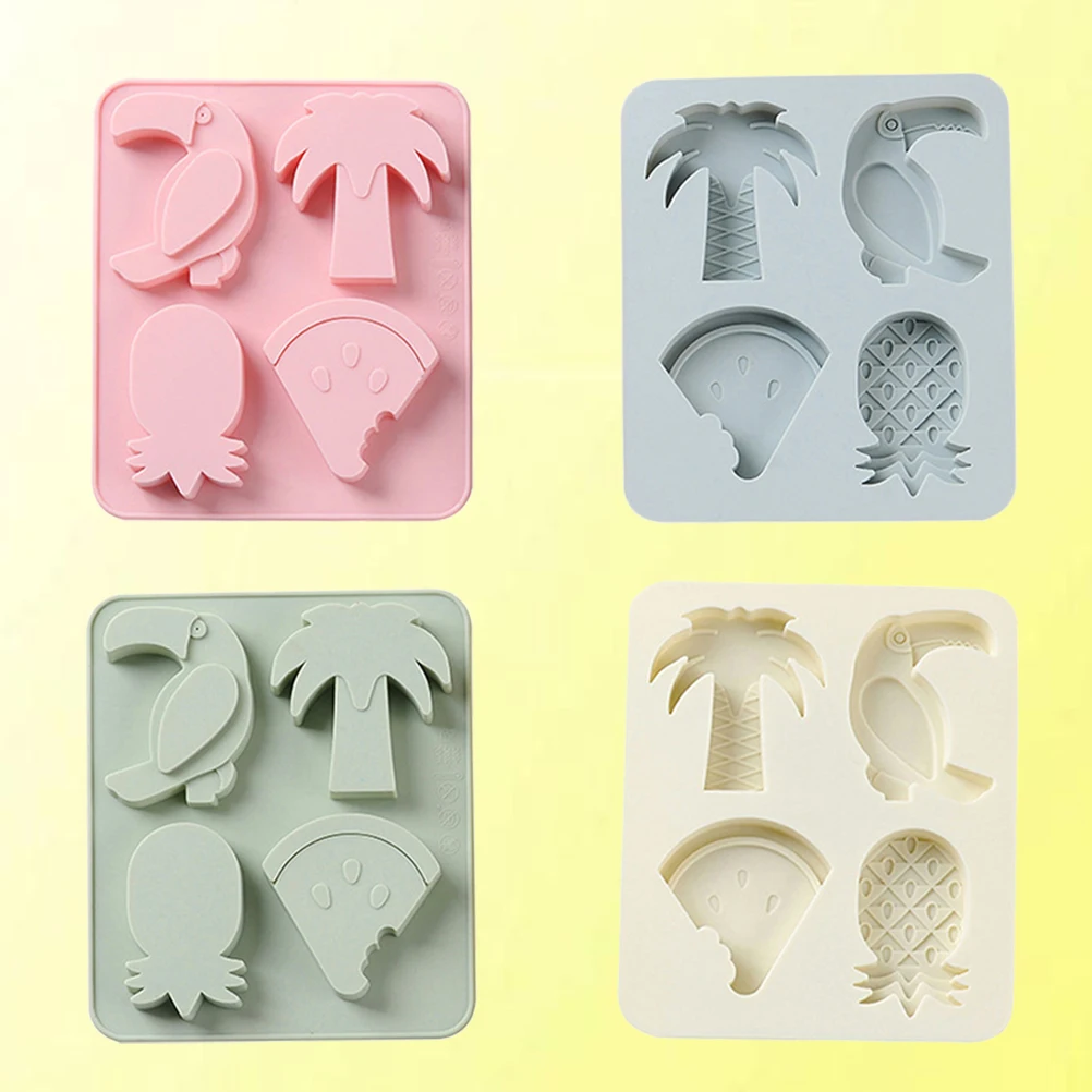 

4PCS Tropical Wind Coconut Tree Mold Silicone Cake Chocolate Cupcake Fondant Molds Easy Clean Flexible Oven Safe
