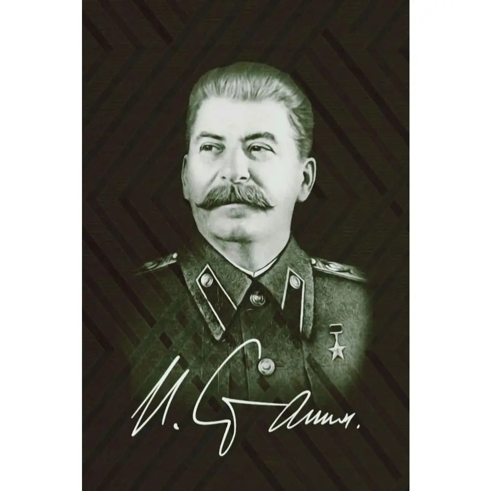 Metal Wall Art Stalin Portrait Poster, Vintage Soviet Leader Decor, Living Room Retro Tin Sign, Unique Industrial Style Accent