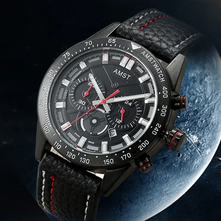 AMST Cross-border Foreign Trade Six-pin Waterproof Fashion Men's Electronic Watch**