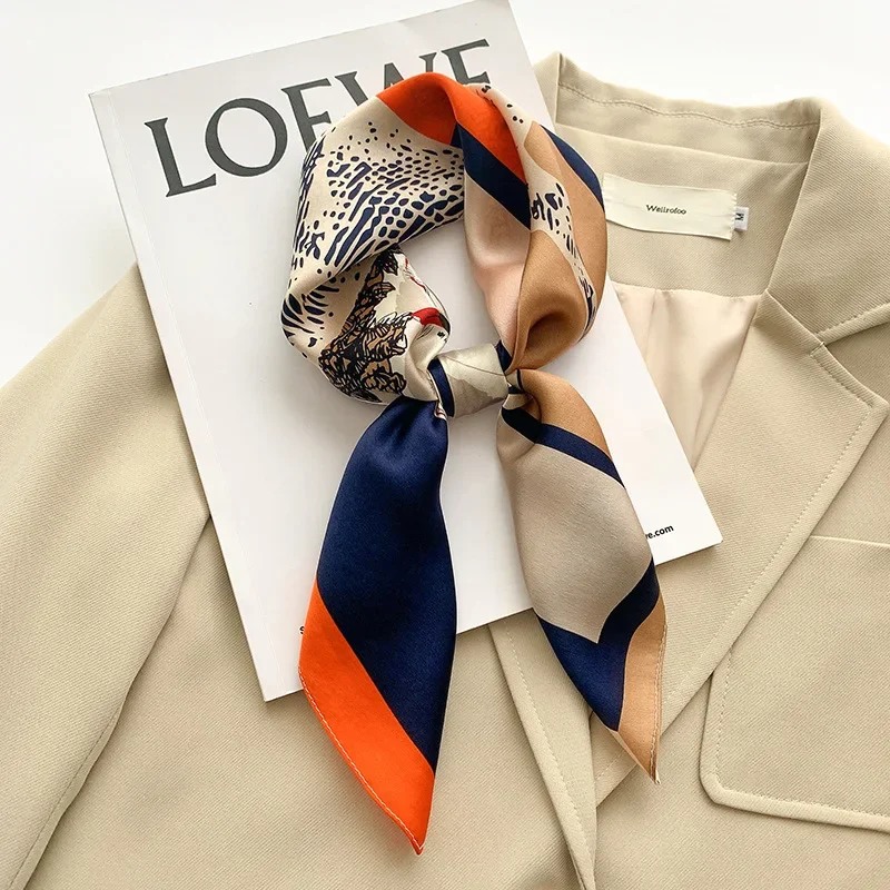 

100% Real Silk 2023 Retro Camellia Sunscreen Scarf Autumn Female Decoration Small Scarf Sweet and Cute Floral Ladies Head Scarf