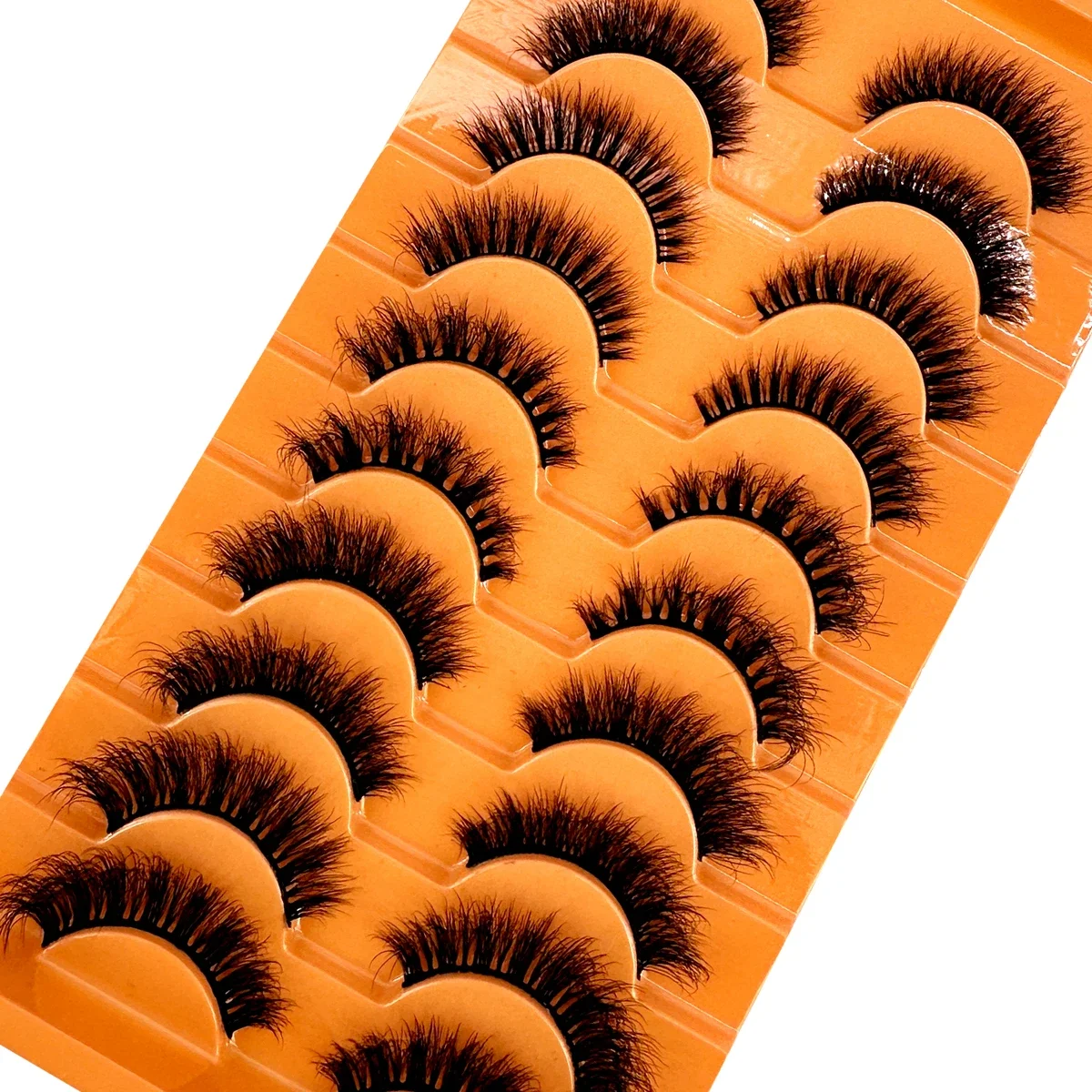 10ペアミックスまつげミンクふわふわドラマチックつけまつげナチュラルロングフェイクミンクまつげウィスピーつけまつげエクステのような見た目