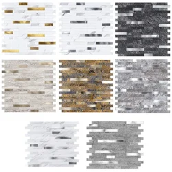 Mosaic Aluminum Backsplash PVC Wall Stickers Kitchen Wallpaper Backsplash Bedroom Living Room Self-adhesive Waterproof 3d Tiles