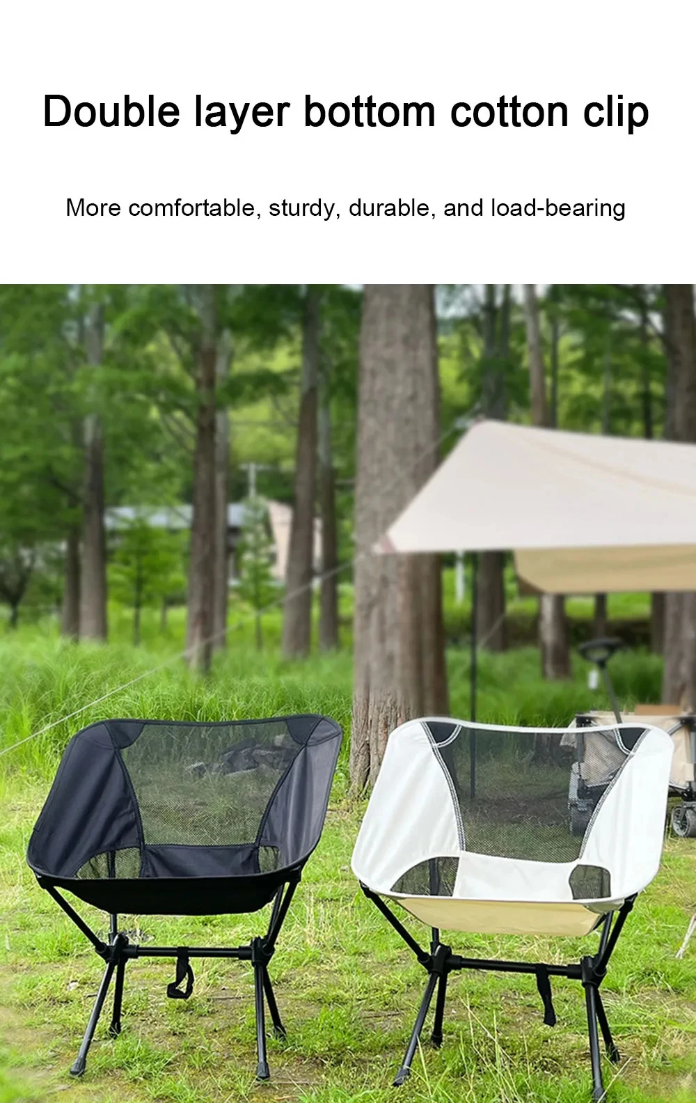 

Bluesdeer Outdoor Camping Portable Folding Moon Chair Camping Fishing Chair Leisure Beach Chair Thick Steel Pipe Bearing