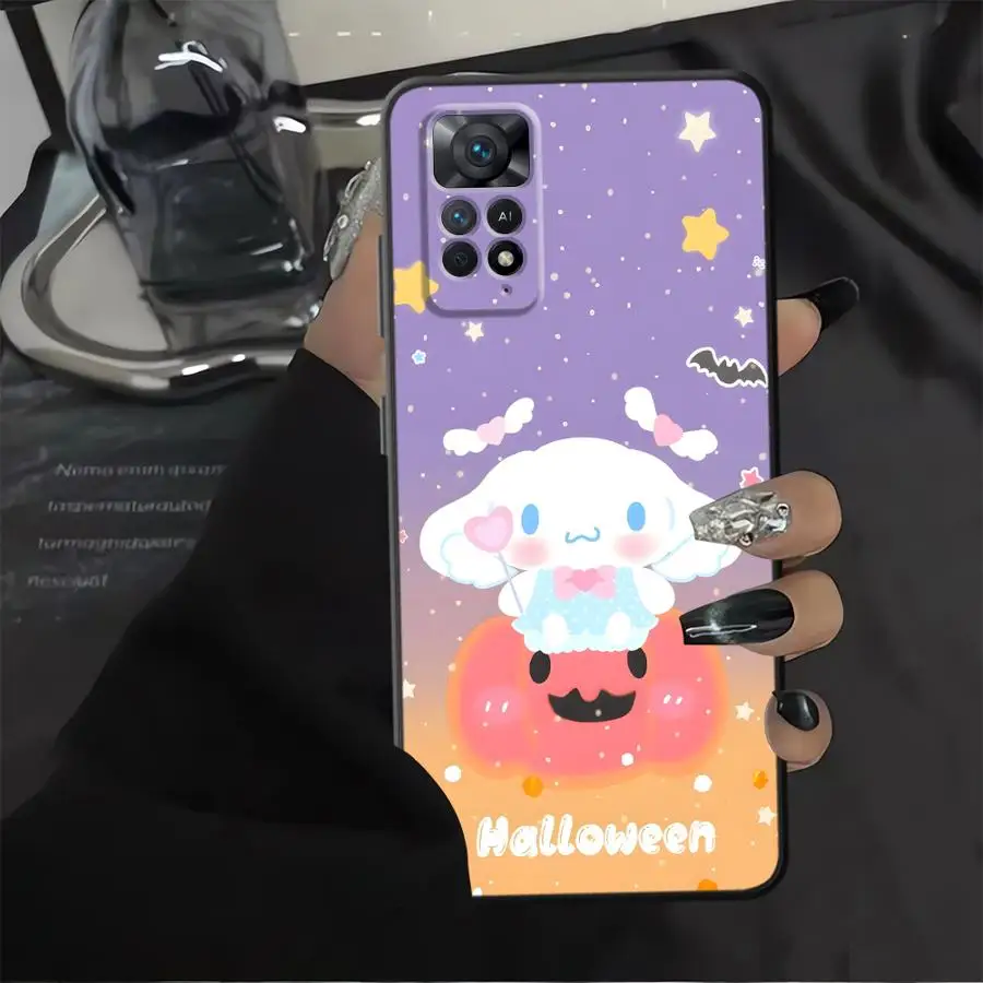 Casing Ponsel Lembut Sanrio Cute Cinnamon Hitam untuk Xiaomi Redmi Note 9S 13 14 Pro Plus 7 8 12s 11s 10S 9 10 11 12 Pro
