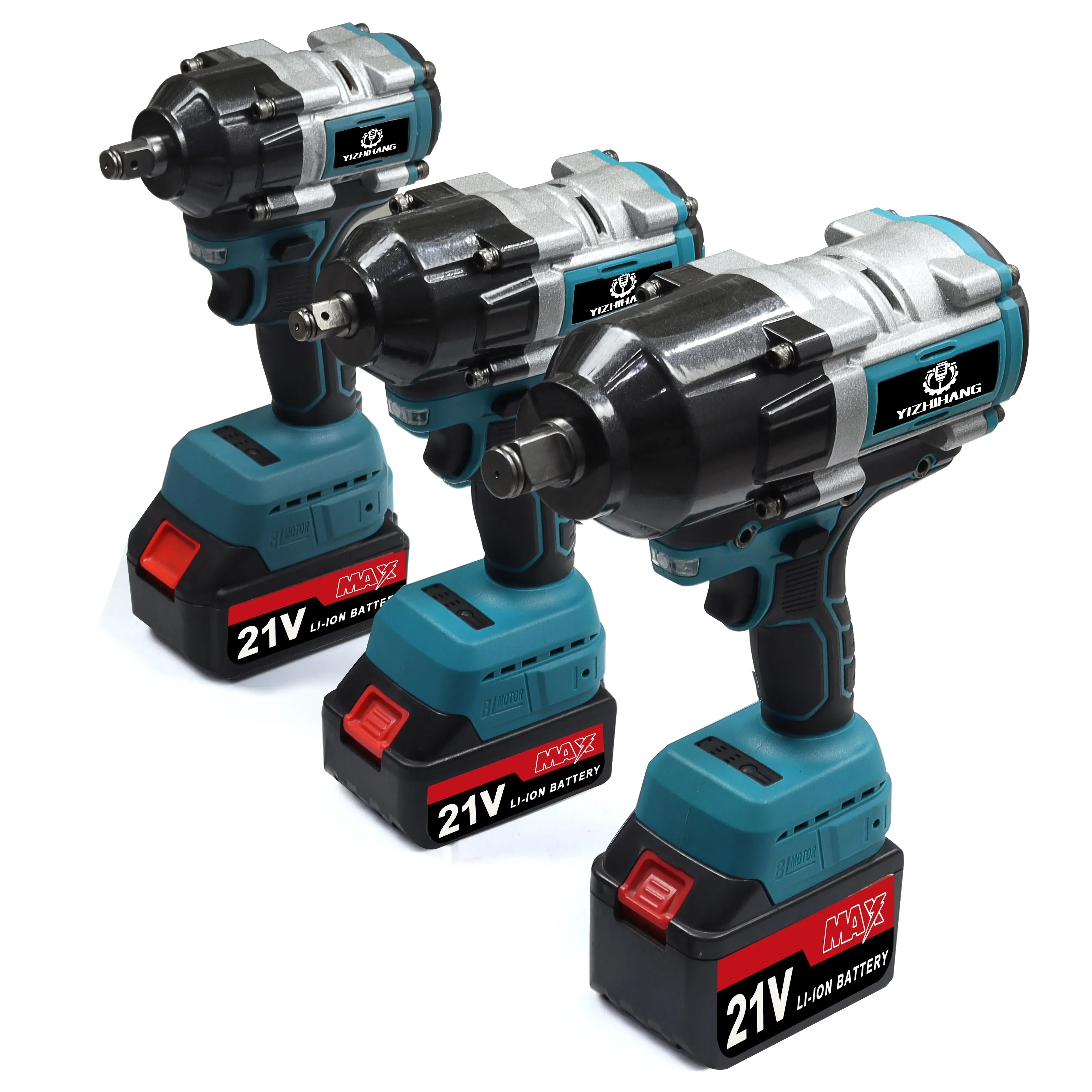 1800N.M Torque Brushless Electric Impact Wrench with 21V Lithium Battery 1/2\