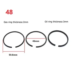 3pcs 42mm 47mm 48mm 51mm 52mm 65mm Piston Ring Pneumatic Parts For Air Compressor Cylinder Replacement