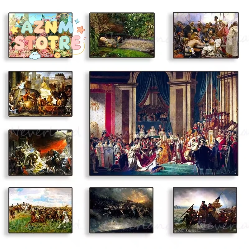 Pósteres clásicos de la coronación de Napoleón Bonaparte, Ophelia, carteles vintage, pintura en lienzo, arte de pared, imagen para decoración del hogar y sala de estar