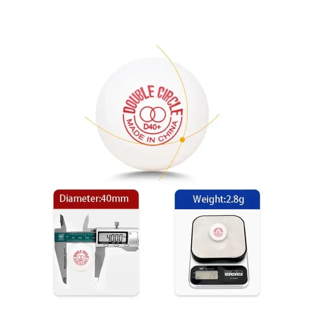 50/100PCS DHS D40+ Double Circle Table Tennis Ball New Materials Game Lottery Ping-pong for Indoor Training Playing Competition
