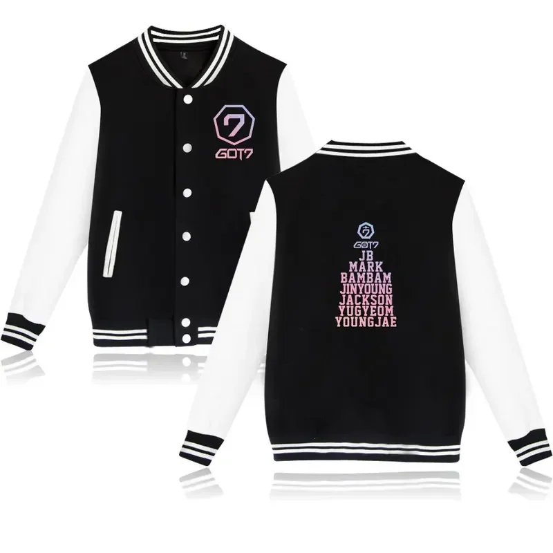 Got7 jackets fashion autumn winter baseball jacket K-pop Korean Hip Hop Pocket basic jacket XXS to 4XL