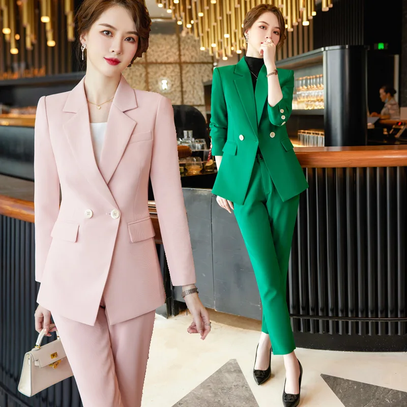 

High Sense Suit Female Temperament Autumn and Winter Korean Style Fashion Small Professional Pink Long Sleeve Small Business Sui