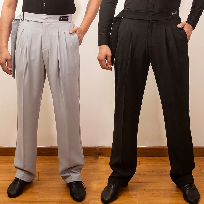 Pantaloni da ballo latino da uomo abbigliamento da ballo per sala da ballo Cha Cha Rumba pantaloni da ballo per Salsa abbigliamento da pratica maschile valzer Tango Wear NV17978