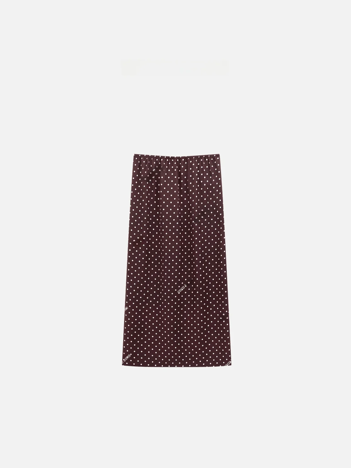 

Ele Midi Skirt Wine Red Polka Dot Women's Elastic Waist f Body Classy Zone Early Spring Faion Fre Sle A-Line Skirt
