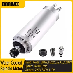 Water Cooled Spindle Motor 800W 1.5KW 2.2KW 3KW 4.5KW 5.5KW CNC Router Spindle 220V 380V 110V for CNC Router Engrave Carved Wood