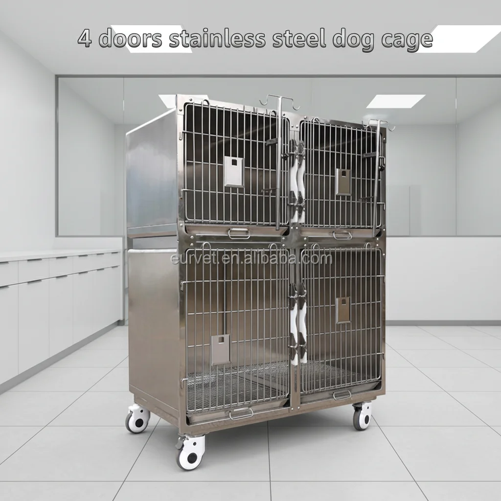 EUR VET Whole 304 Stainless Steel Material CE Certified Class II Veterinary Dog Cages