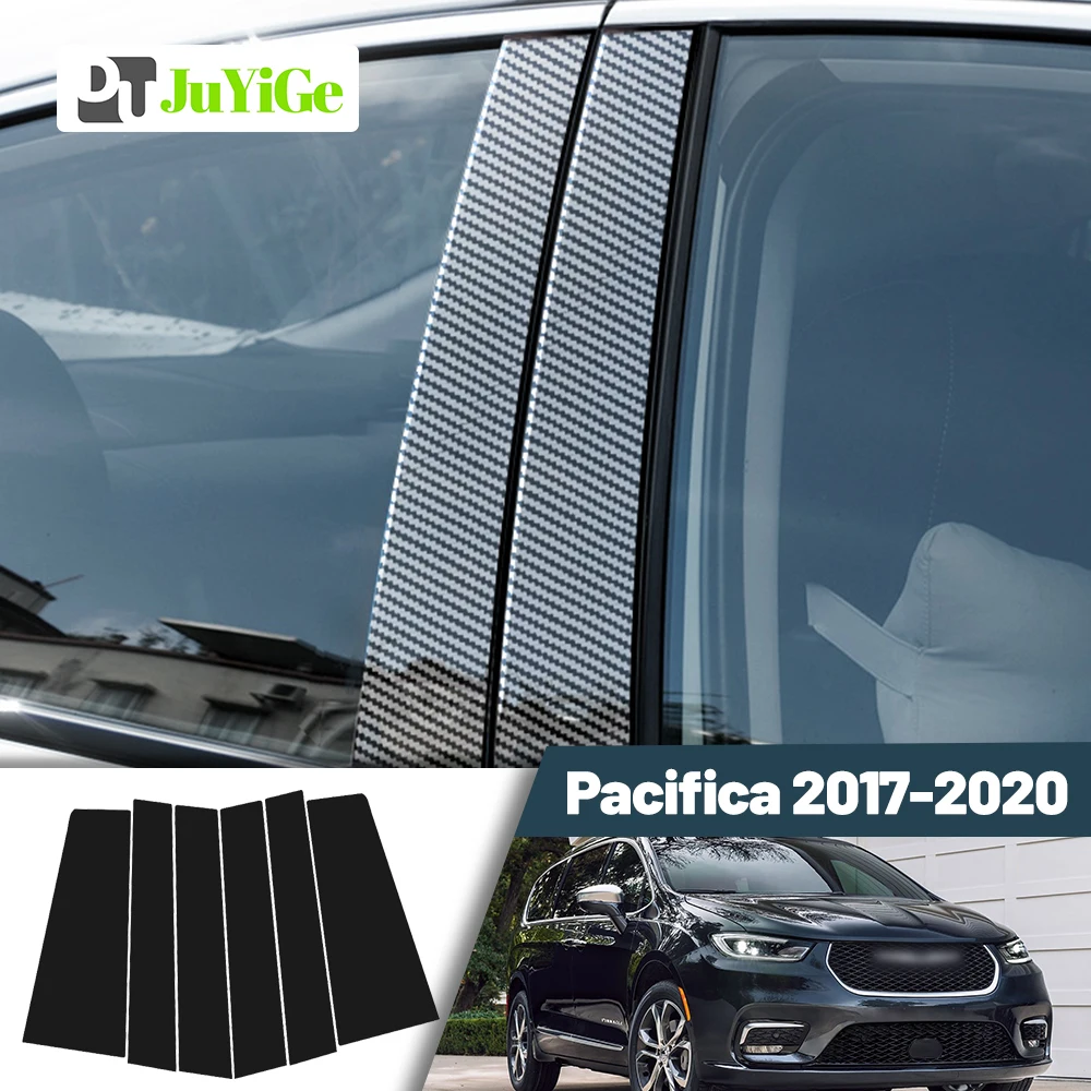 

Glossy Black Carbon Fiber Window Door Deal B C Pillar Post Cover Sticker For Dodge Pacifica 2017-2020 2018 2019