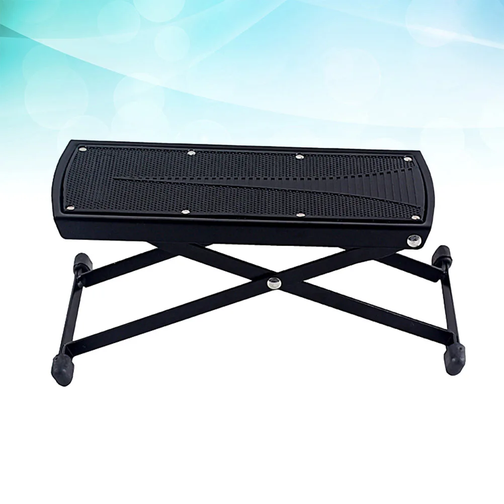 

Guitar Foot Rest Foldable Metal Adjustable Height Non-Slip For Classical Electric Bass Ukulele Beginner Professional Use Black