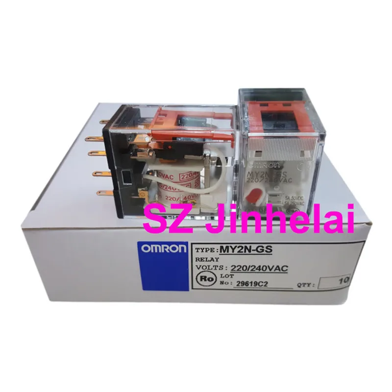 10pcs Authentic Original Omron Intermediate Relay MY2N-GS 24VDC 48VDC 220/240VAC Min Power Relays 2NO 2NC 8pin