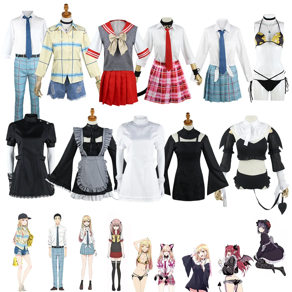 Disfraz de Cosplay de Anime My Dress-Up Darling, Kitagawa Marin, Gojo Wakana, Inui Sajuna, Shinju Shunya Yamashita, Uniforme, Peluca, Conjunto de Cosplay