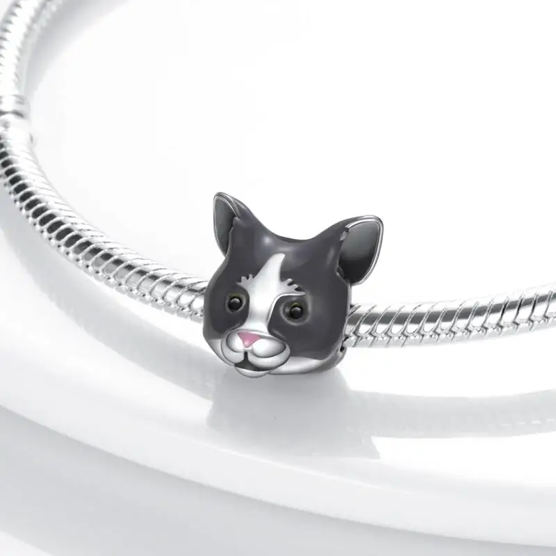 Cat Collection Silver Plated Charm Bead Persian Bell Anderson Multifarious Cats Dangle Fit Pandora Bracelet Necklace DIY Jewelry