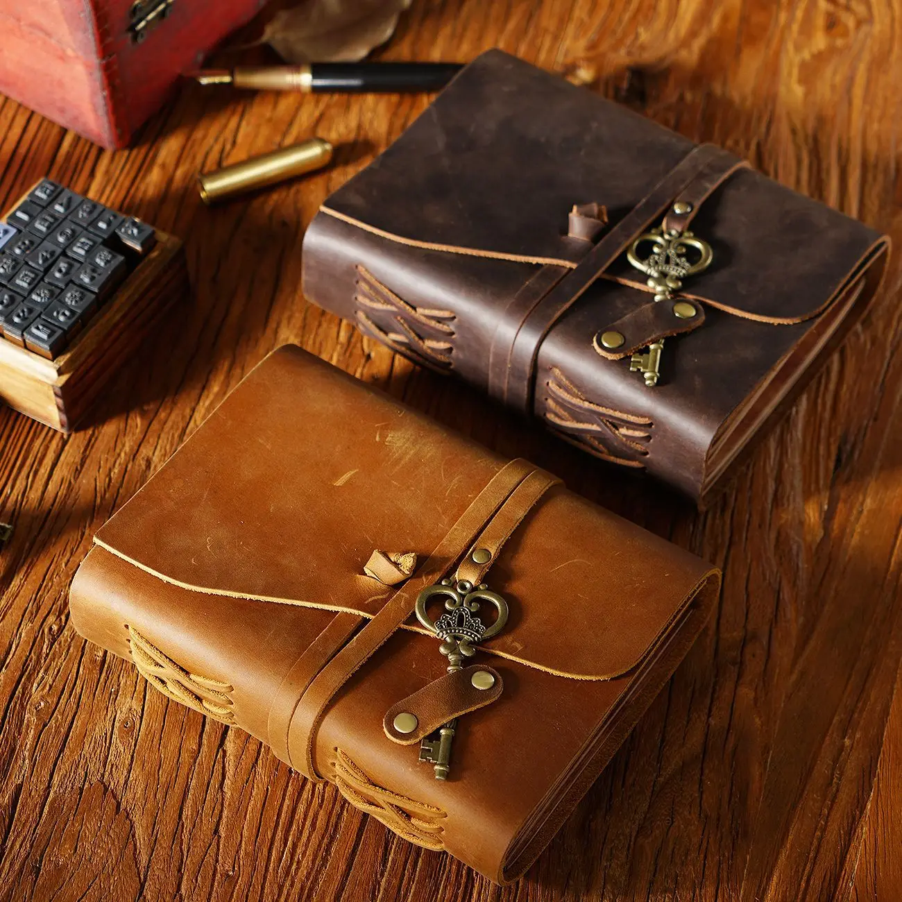 High Quality Handmade Leather Journal Writing Notebook Diary Bound Daily Notepad For Men & Women