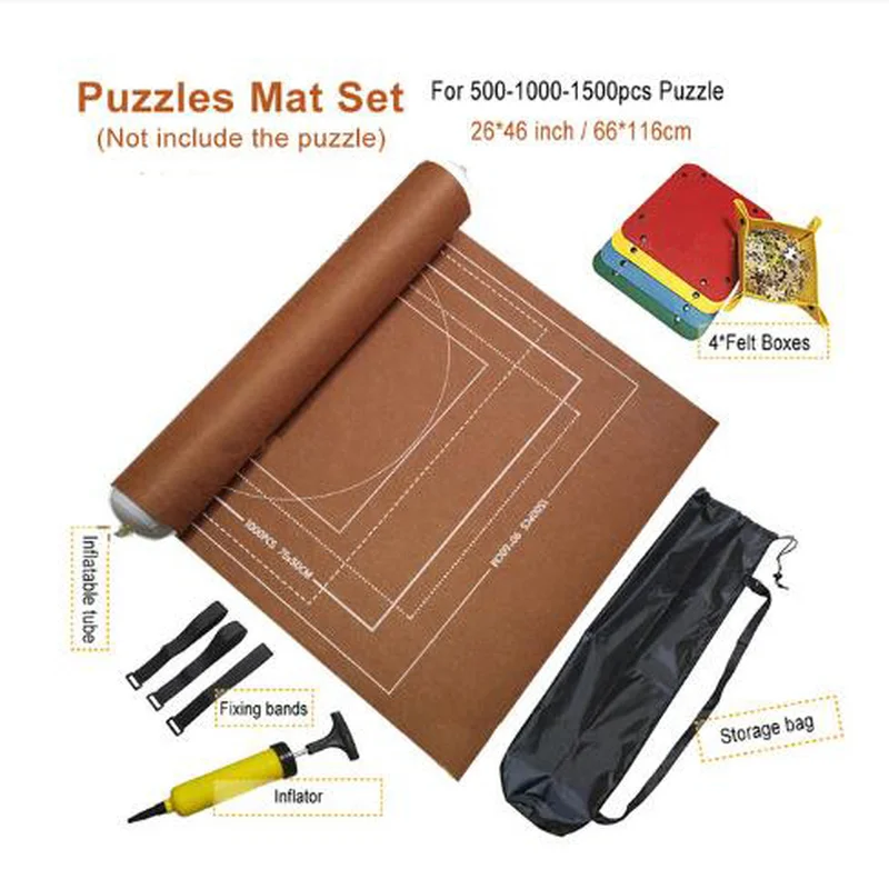 Puzzles Mat Jigsaw Roll Felt Mat Play mat Puzzles Blanket For Up to1500/3000Pcs Puzzle Accessories Portable Travel Storage bag