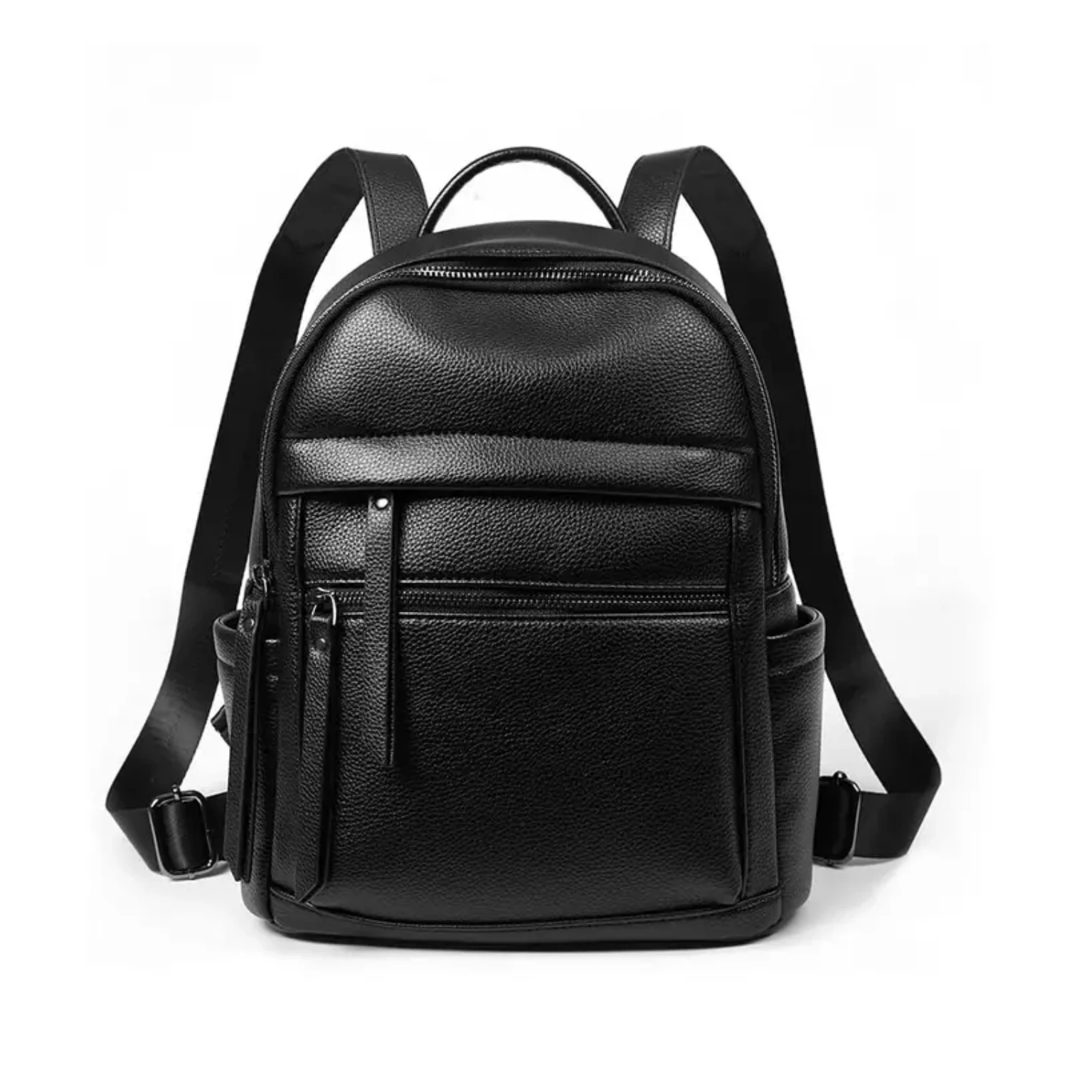 

Stylish and Practical Mini Waterproof Black PU Leather Small Backpack Perfect for Women On-The-Go with Multiple Compartments for