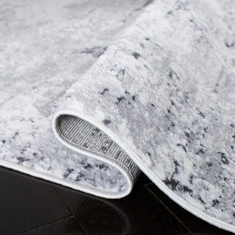 Large 8x10 Area Rug - Amelia Collection Inspired - Grey and Ivory, Modern Style, Low Shedding & Easy Maintenance