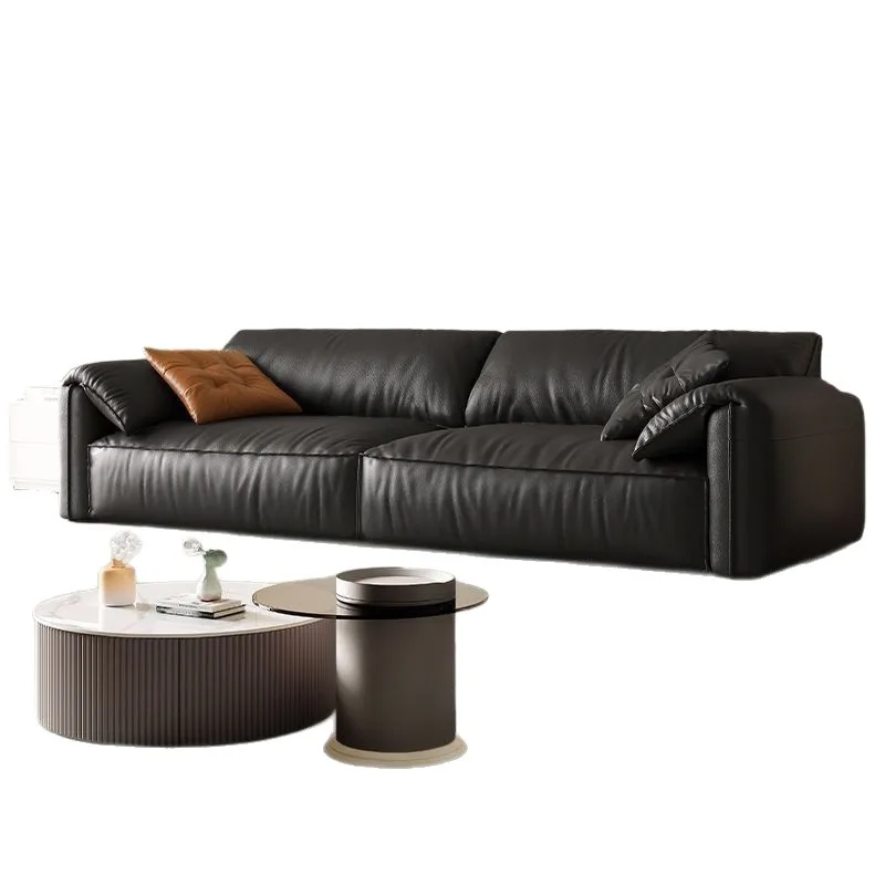 

Sofa Italian minimalist elephant ear sofa, straight row three person living room small apartment sofa combination
