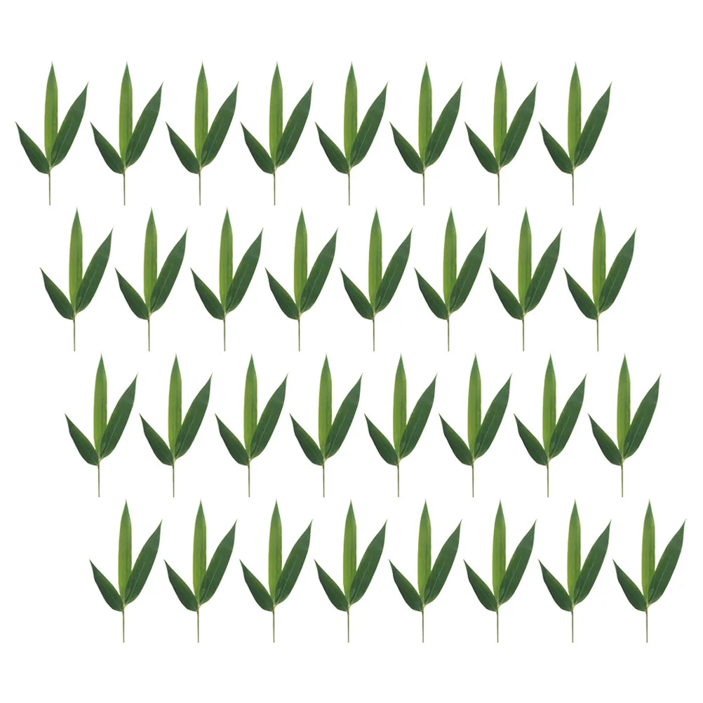 100 Pcs Sushi Bamboo Leaves Plate Adorn Japanese Decor Soybean Food Mat Dish Fake for