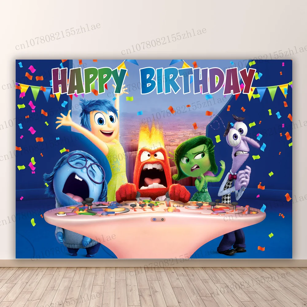 

Inside Out Birthday Party Photo Backdrop Baby Shower Birthday Party Banner Cartoon Photo Background