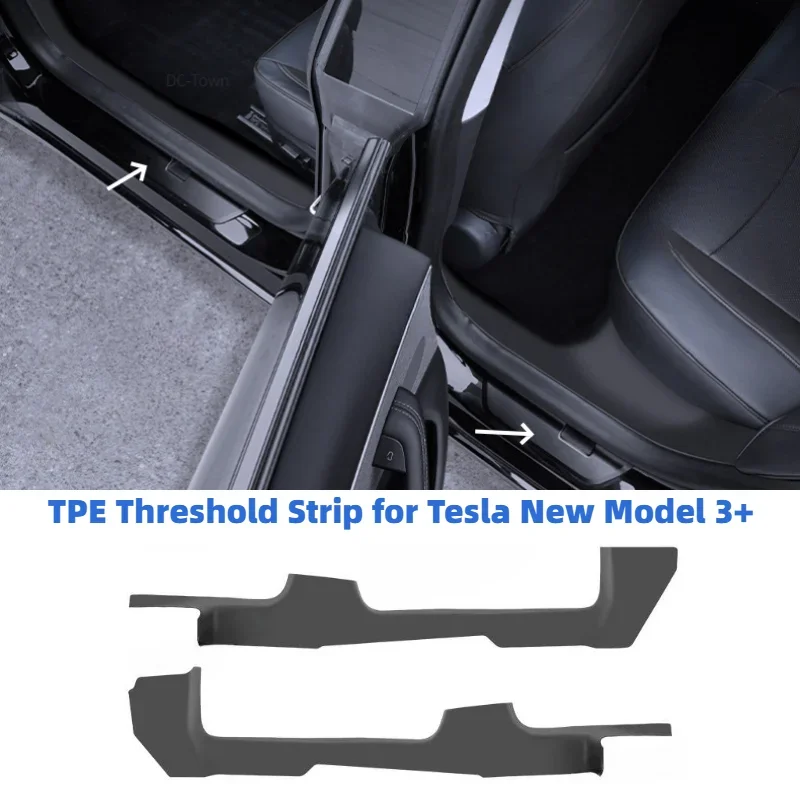 TPE Threshold Strip for Tesla New Model 3+ Highalnd 2024 Front Rear Door Full Package Threshold Felt Pad Board Car Accessories