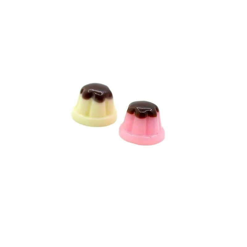 10Pcs Mini Fake Pudding Resin Craft Materials Kawaii Embellishments for Stationery Decor DIY Projects