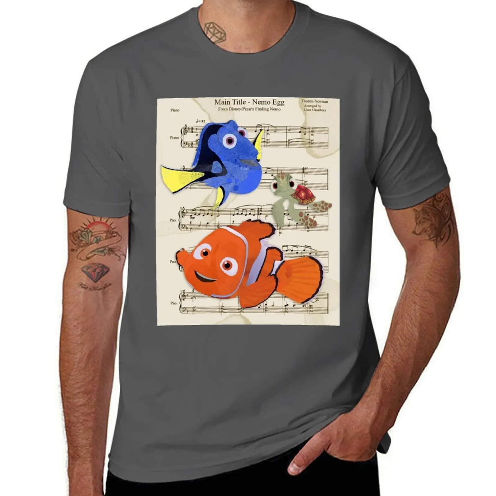 

Nemo Egg Decor Sheet Music T-Shirt Fitness Quick Dry Short Sleeve Top