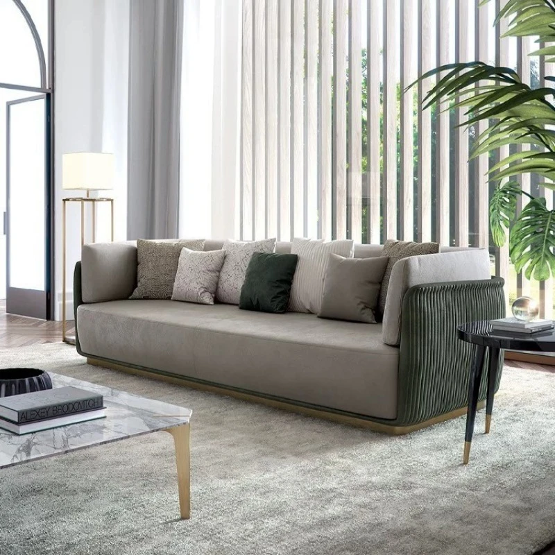 Light luxury living room sofa combination: modern minimalist tech fabric sofa