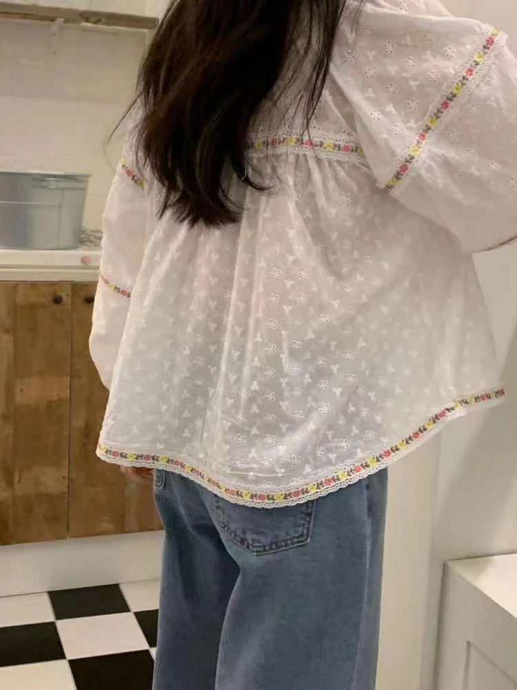 Summer Women Blouse Spring Shirt Female Woman Blouse Maxi Blusas Chiffon Casual Elegant Vintage Long Sleeve Oversize Loose White