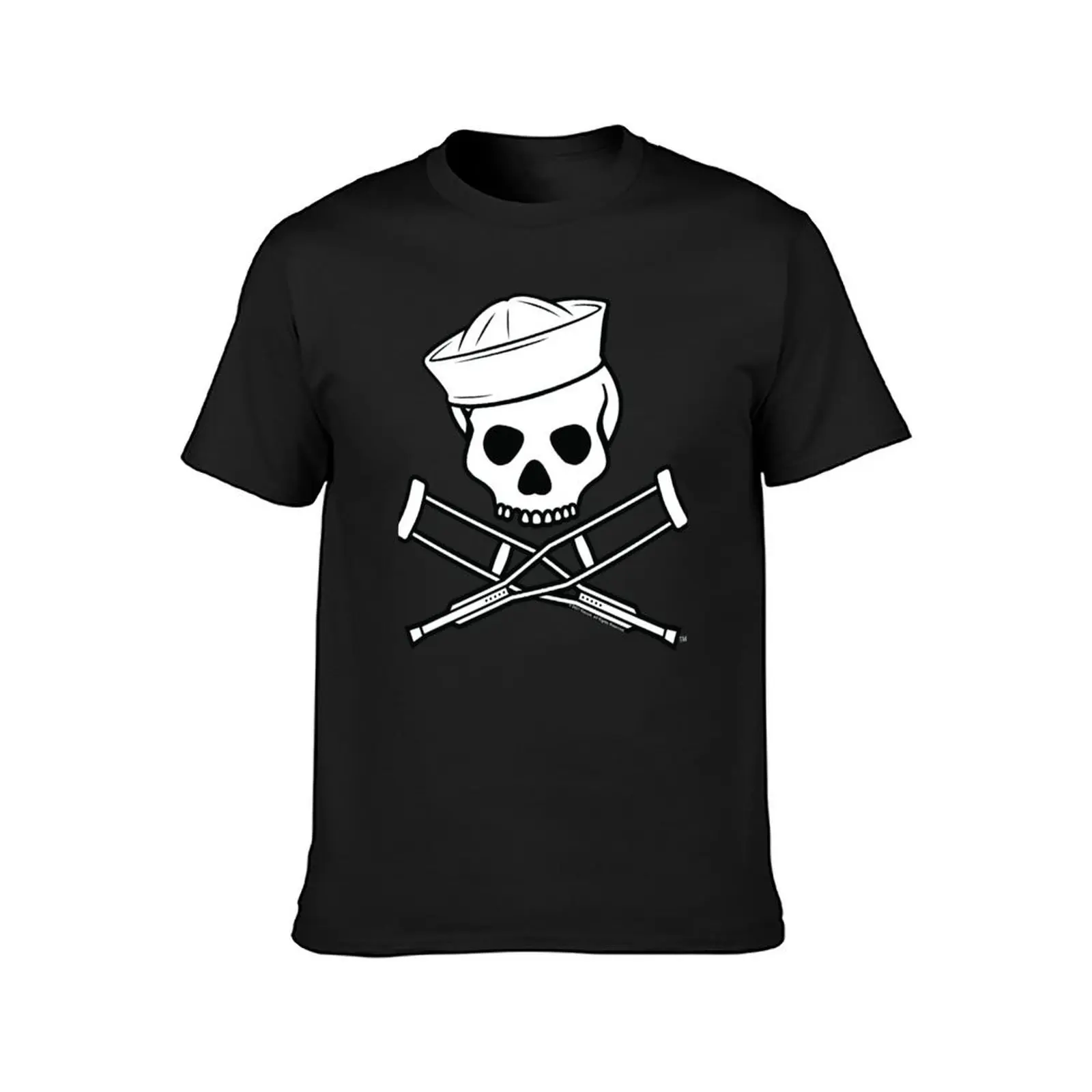 Jackass Sailor Skull And Crutches Logo T-Shirt Aesthetic clothing oversized sweat slim fit t shirts for men