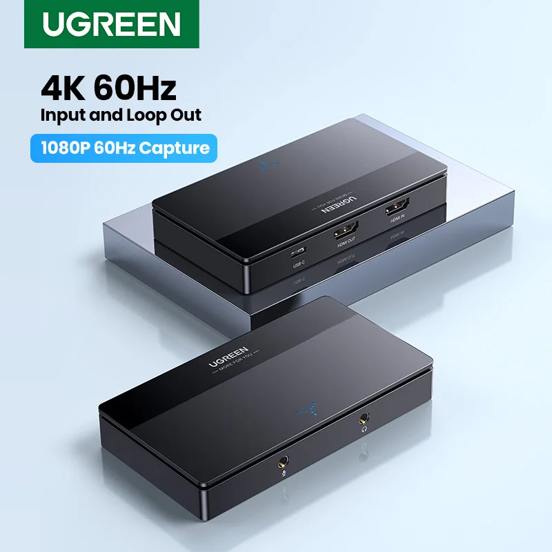 UGREEN HDMI Video Capture Card 4K60Hz HDMI to USB/Type-C Video Grabber Box for Computer Camera Live Stream Record Meeting