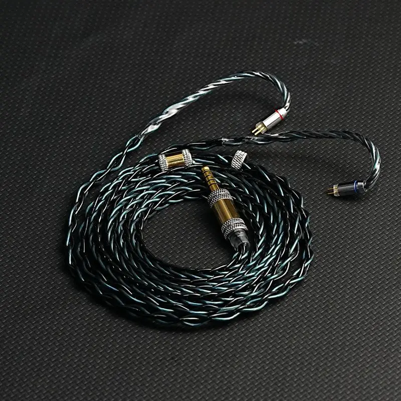 

XINHS H16 8-core 7N Blue Shielded Single Crystal Copper+Black Five Element Hybrid Earphone Upgrade Cable