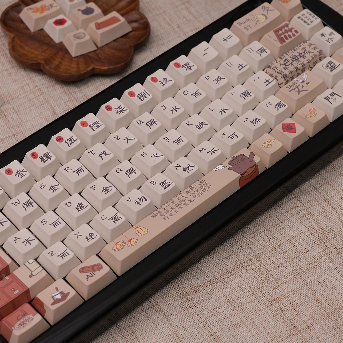 Chinese Medicine Themed Keycaps PBT Sublimation Cherry Profile Keycaps 152 Key Original Custom Keycaps for Mechanical Keyboards