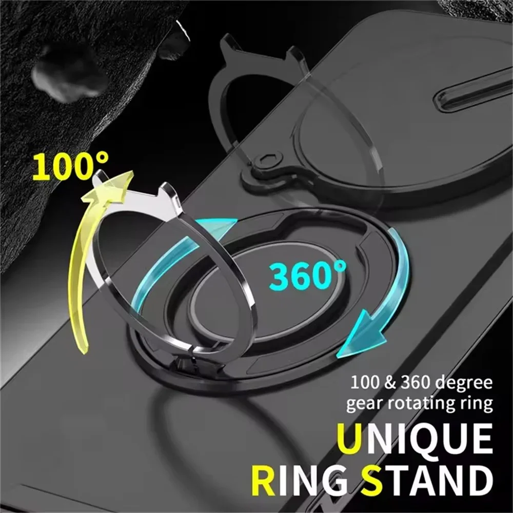 

Armor Ring Holder fundas Phone Cases For Xiaomi Redmi Note14 13 Pro Plus 14C 13 4G 5G Magnetic Slide Camera Protect Cover Fundas