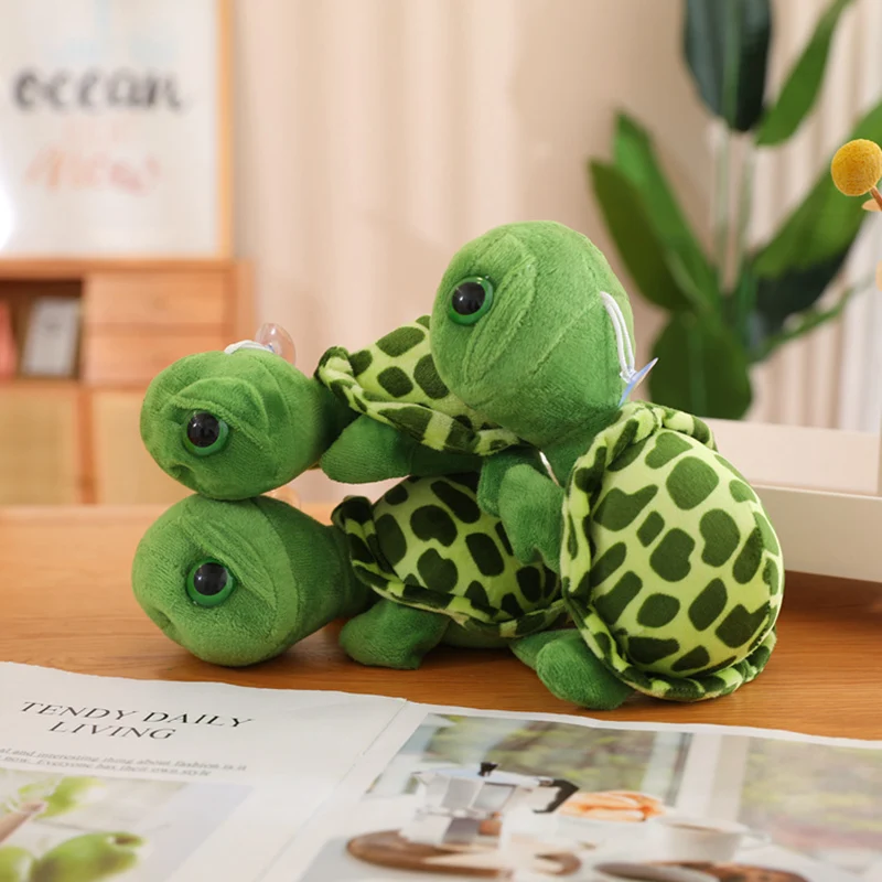 Super Kawaii Green Big Eyes Tartaruga Recheada Mini Turtle Toy para Crianças, Brinquedo de Pelúcia Animal, Presente Menina, Bebê Bonito, Quente, 20 cm, 25cm, 2023