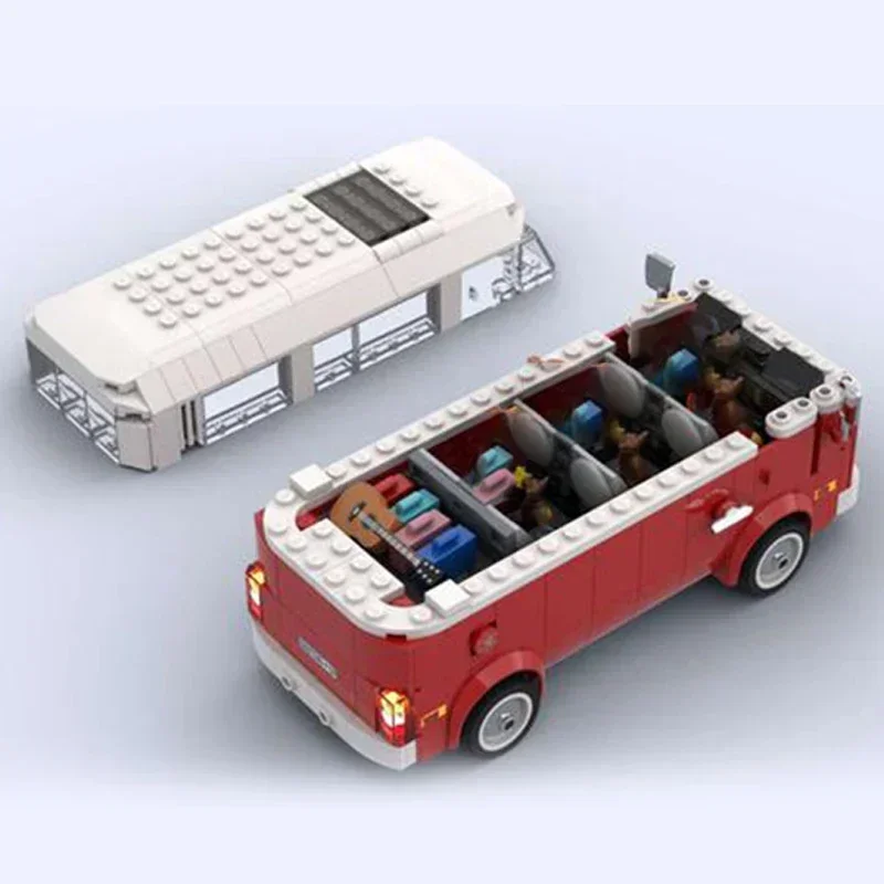 City Car Model Moc Building Bricks T2 Microbus Minivan Camper Technology Modular Blocks Gifts Christmas Toys DIY Sets Assembly