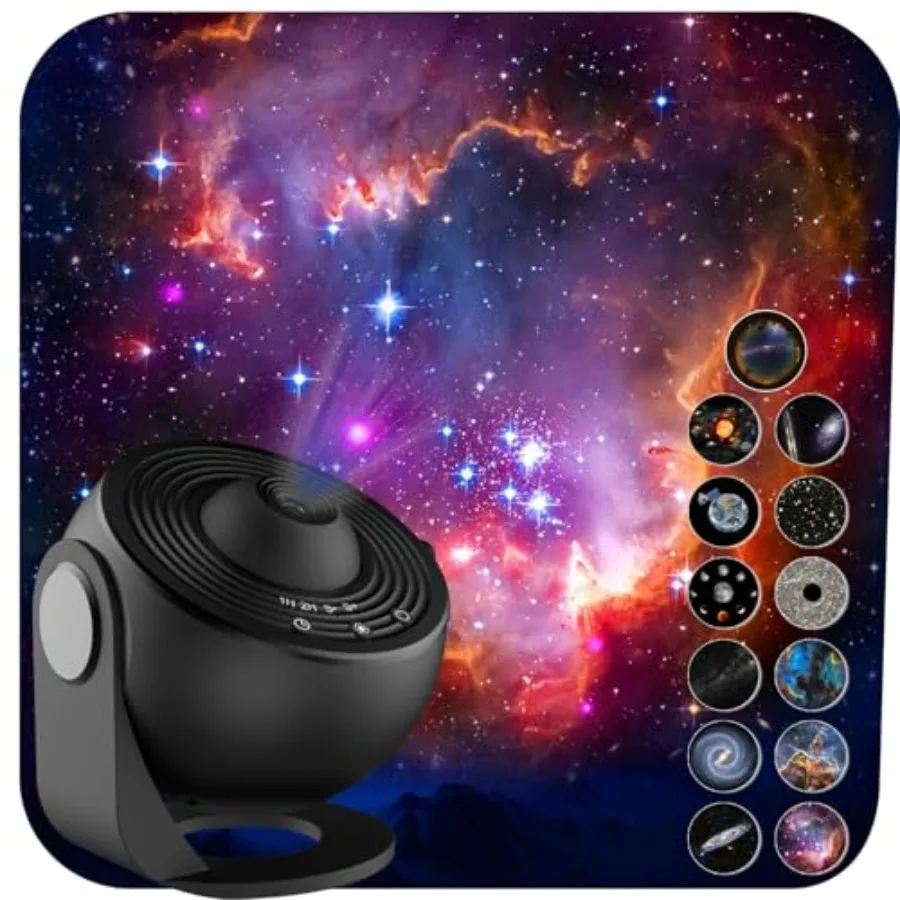 Proyector de Galaxias para Dormitorio, Proyector de Estrellas Planetario 13 en 1 con Sistema Solar y Constelaciones, Lámpara Nocturna de Techo con