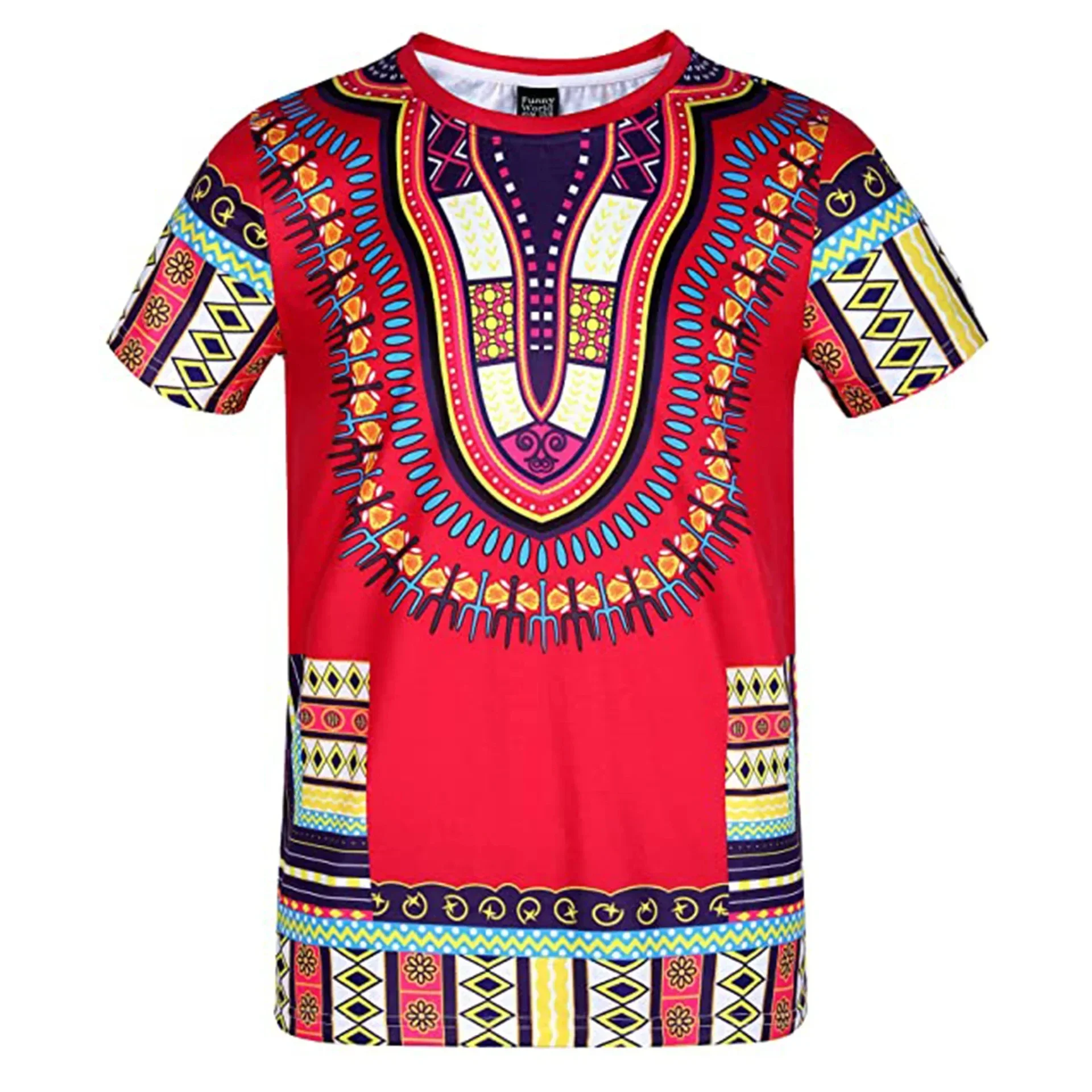 3D-gedrucktes, atmungsaktives T-Shirt im afrikanischen Ethno-Stil für Erwachsene und Kinder, für Outdoor-Street-Fashion, Y2K-Rollenspiel, kurzärmeliges Shirt – Detail 3