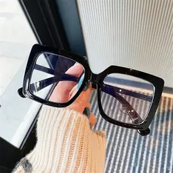 Clear Square Glasses Women Fashion Oversized Transparent Optical Glasses Frames Female Vintage Anti Blue Light Spectacle Goggles