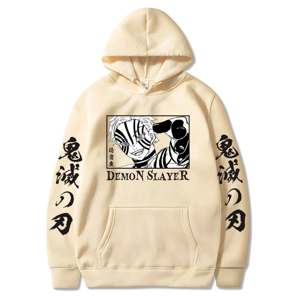 2024 Japanese Anime Demon Slayer Rengoku Akaza Twelve Kizuki Komaji Manga Hoodies Harajuku Cartoon Pullover Oversized Sweatshirt