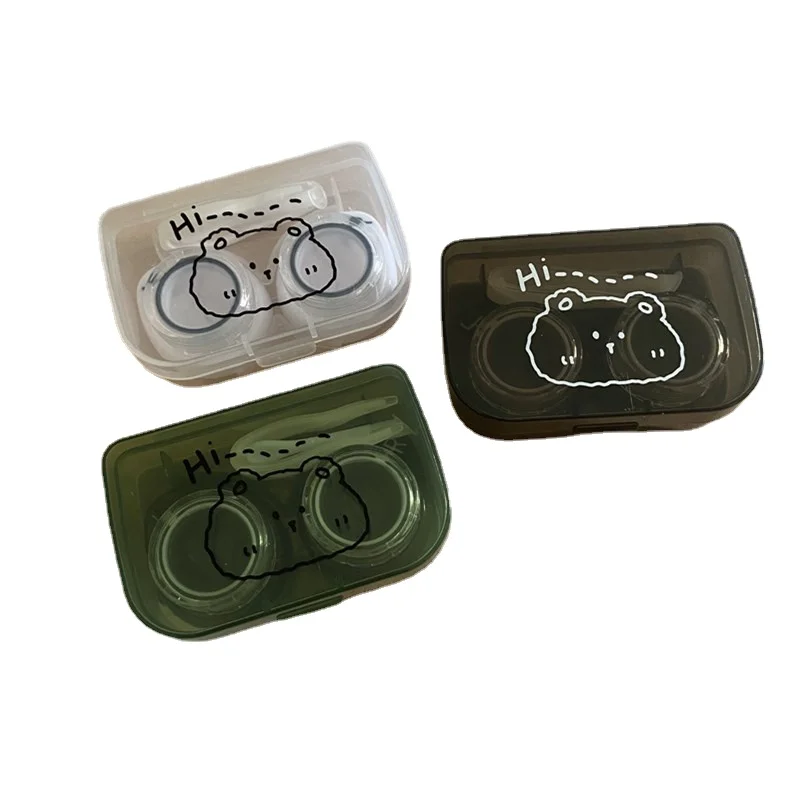 Contact Lens Case Fashion Candy Color Contact Lens Case Simple Beauty Pupil Container Portable Companion Box Cosmetic Case