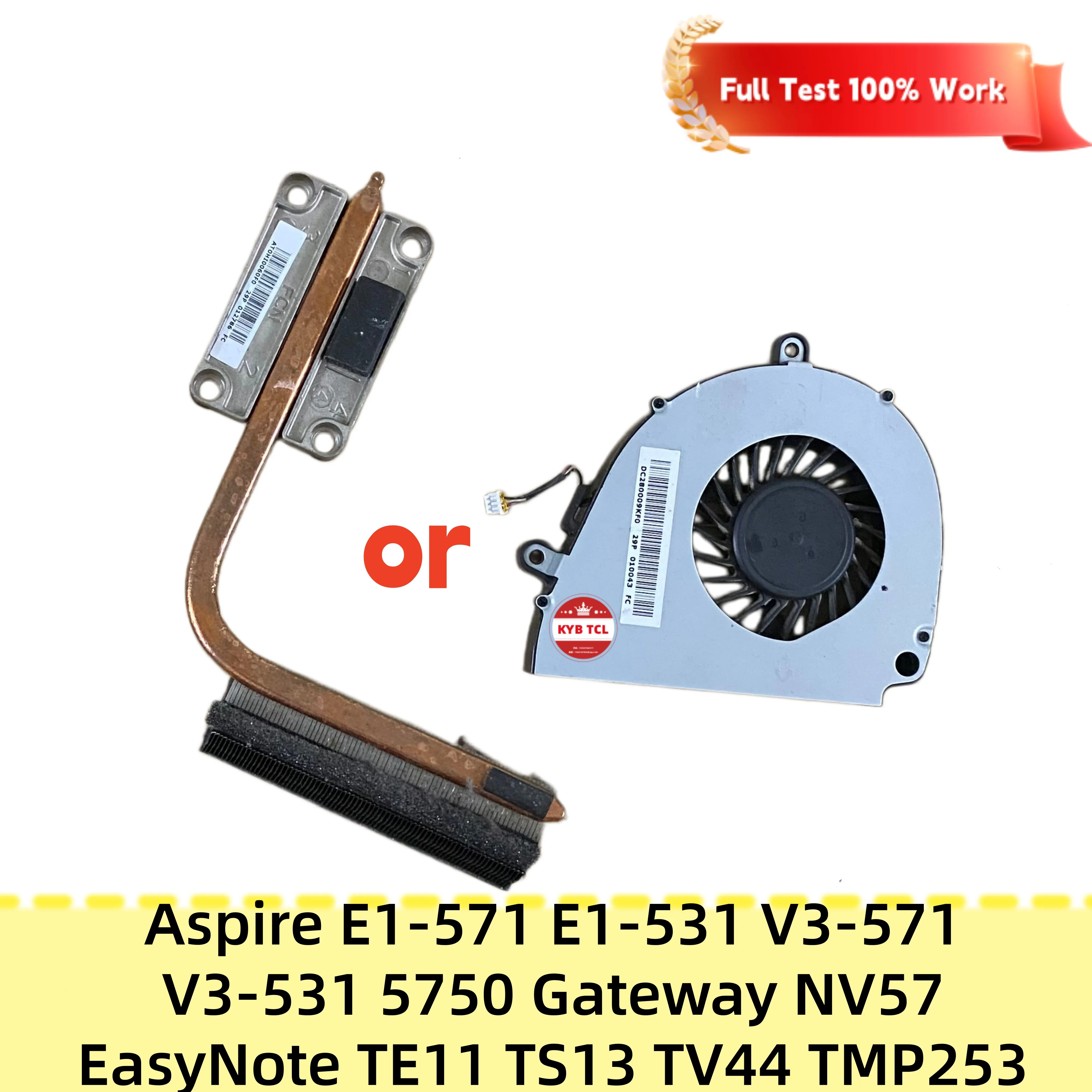 DC280009KD0 DC280009KF0 DC280009KS0 AT0HI0060F0 AT0HI0060A0 C0 Ventilador de refrigeración de CPU o disipador de calor para Acer Aspire E1-571 E1-531 V3-571 V3-531 5750 Gateway NV57 NE56 EasyNote TE11 TS13 TV44 TMP253