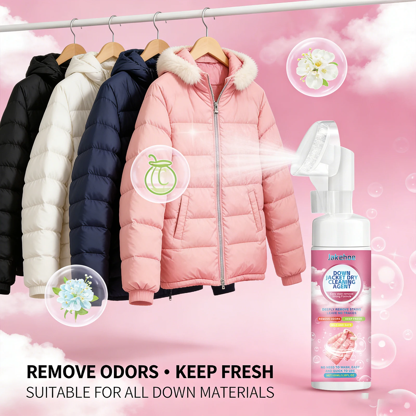 

Down Jacket Dry Cleaning Agent Deep Clean Down Jacket Surface Stain Keep Down Fluffy and Soft Eliminate Odor Down Jacket Cleaner