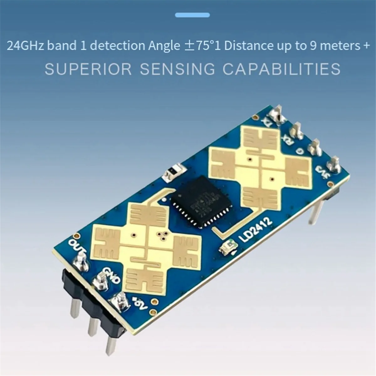 ABAN Sensor Detection Module 24G Human Presence Sensing Radar Module LD2412 Millimeter Wave Radar Wide Angle Detection Module